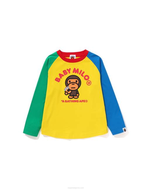 реглан тениска с понички baby milo деца A Bathing Ape 8ZPP1466 жълто
