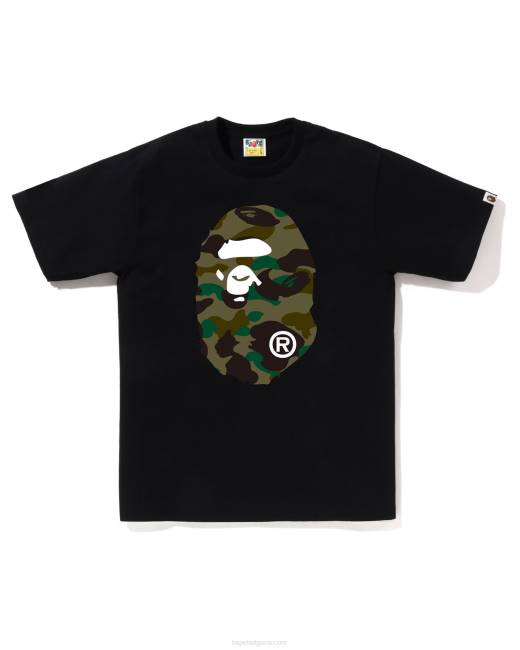 1-ва камуфлажна тениска с голяма глава мъже A Bathing Ape 8ZPP1 черен